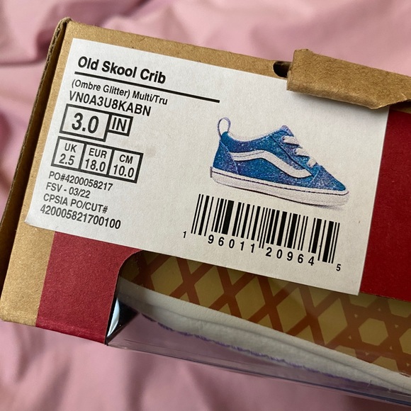 Vans old skool crib ombré glitter size 3 - Picture 3 of 3